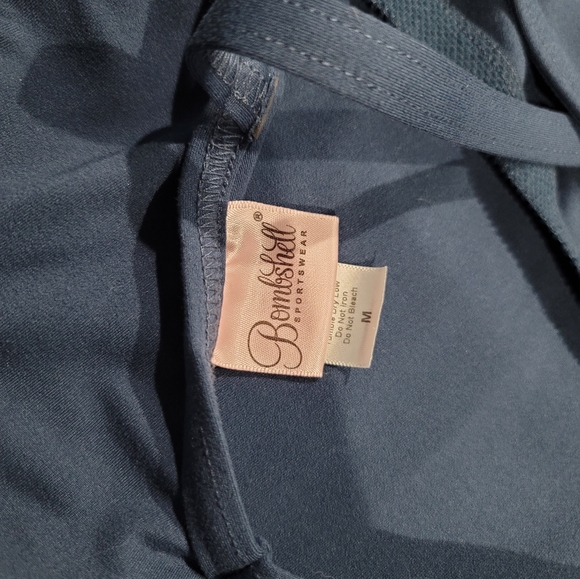 Bombshell sportswear sculpted bodysuit one piece denim Navy blue md - Picture 6 of 6